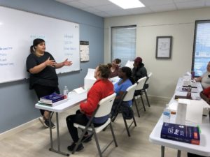 Volunteer assisting in the classroom
